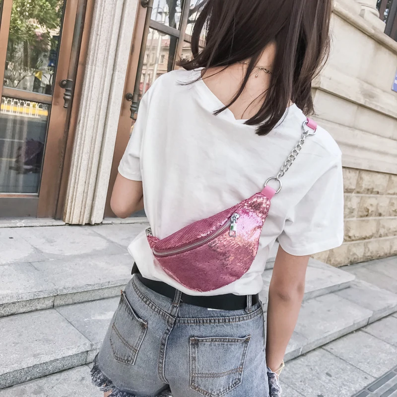 Glitter Shoulder Bag Women Fanny Pack Shoulder Bags Sequin