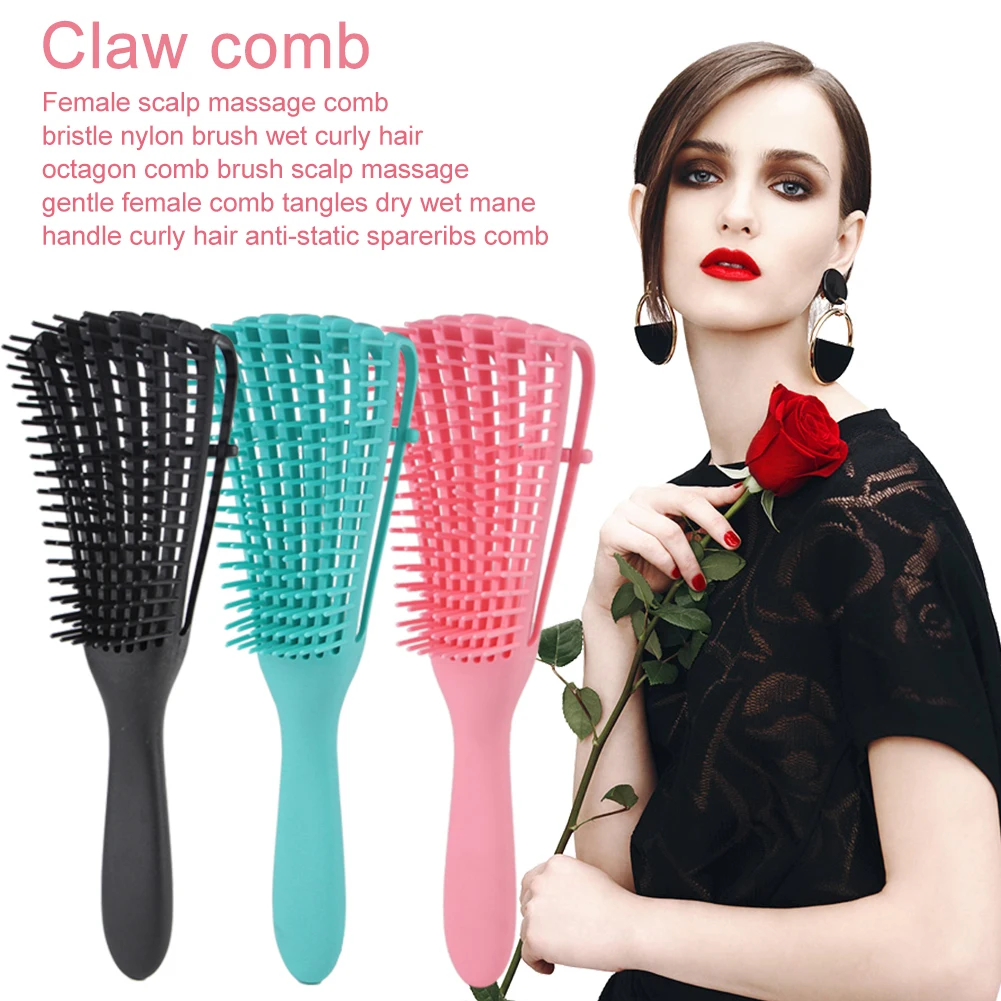 New Women Hair Scalp Massage Comb Detangle Hairbrush Wet Curly Scalp