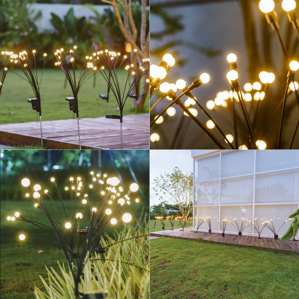 Luce solare a LED per esterni decorazione del giardino luci paesaggistiche fuochi d'artificio lucciola lampade da giardino casa di campagna terrazza balcone Decor Lamp