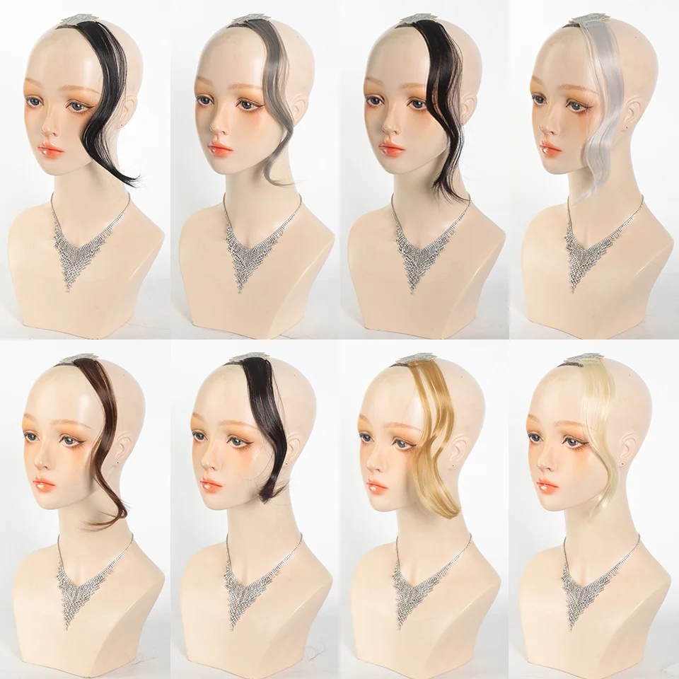 Chic 10'14-Inch Clip-In Bangs with Temples - Synthetic Curly Wavy Hairpieces, Versatile & Easy to Style