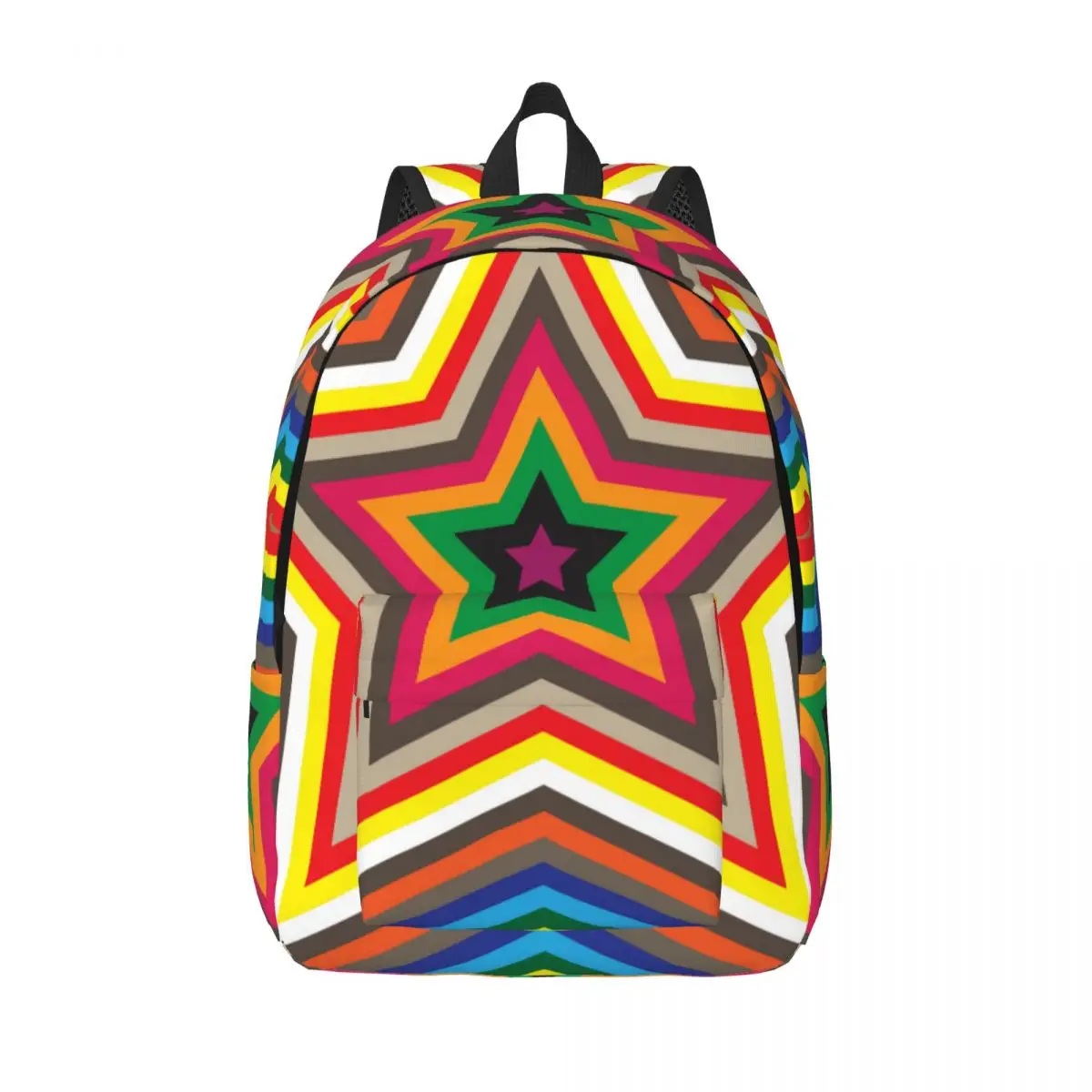 

Colorful Star Backpack Abstract Geometric Vibrant Camping Backpacks Student Unisex Design School Bags Aesthetic Rucksack