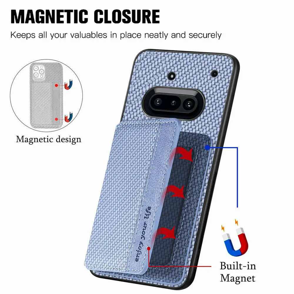 Luxury Leather Wallet Case with RFID Protection and Magnetic Closure