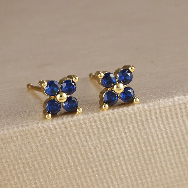 Boucles d'oreilles carrées suspendues en acier inoxydable, 2 pièces, pierre d'anniversaire de décembre, chaîne en zircone cubique, fleur, bijoux de perçage