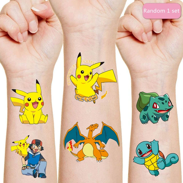 Autocollants De Tatouage Pokémon Originaux, Dessin Animé Pikachu Charizard  Écureuil, Figurine D'action, Jouets, Cadeaux D'anniversaire Pour Garçons Et  Filles - AliExpress