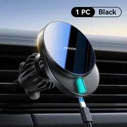 Magnetic 15W Fast Wireless Car Charger with Air Vent Phone Holder (Black)