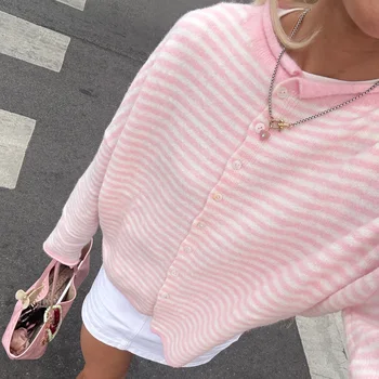 Striped Knit Cardigan 1