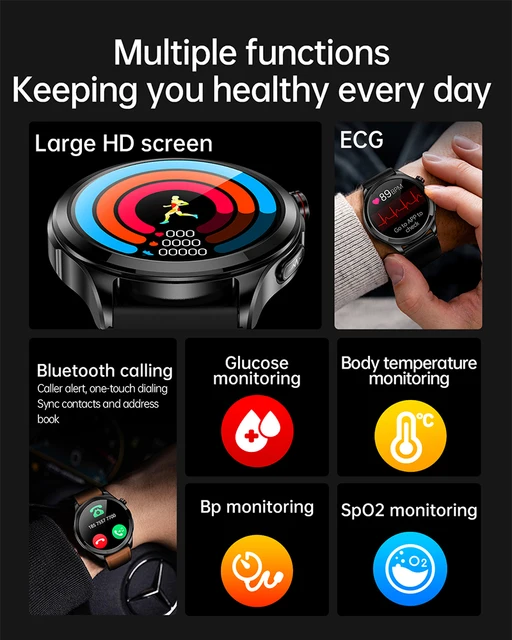 24250-a3a64c.jpg Montre connectée ECG + PPG pour les hommes, moniteur d'activité physique