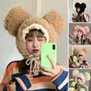 Women Winter Hat Unisex Cartoon Thicken Bear Head Shape Windproof Cap Photo Props Bear Ears Women Men Beanie Women Headwear 1