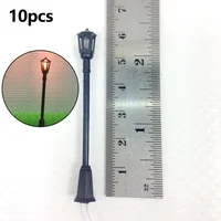 10pcs Warm White Model Street Lights Layout Lamppost Railroad Train Garden Playground Scenery LED Lamp Lighting 1