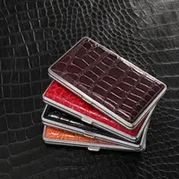 Gift for Men's Protable Leather Cigarette Box Cigar Case Metal Leather Smoking Accessories Cigarette Lady Storage Cover Hold 1