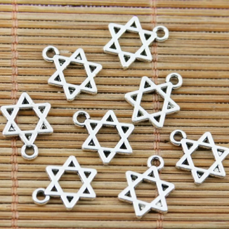 

50pcs 11mm Tibetan Silver Color Pentagram Star Design Charms EF2336 Charms for Jewelry Making