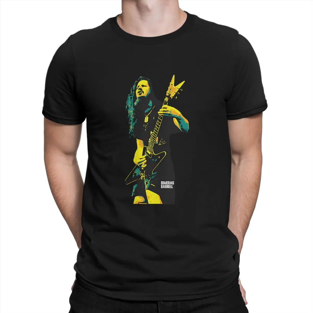 thumbnail image 1 of Camiseta divertida de Lance Abbott, músico y compositor estadounidense. Camiseta de algodón con cuello redondo. Camiseta de manga corta de Dimebag Darrell., 1 of 6