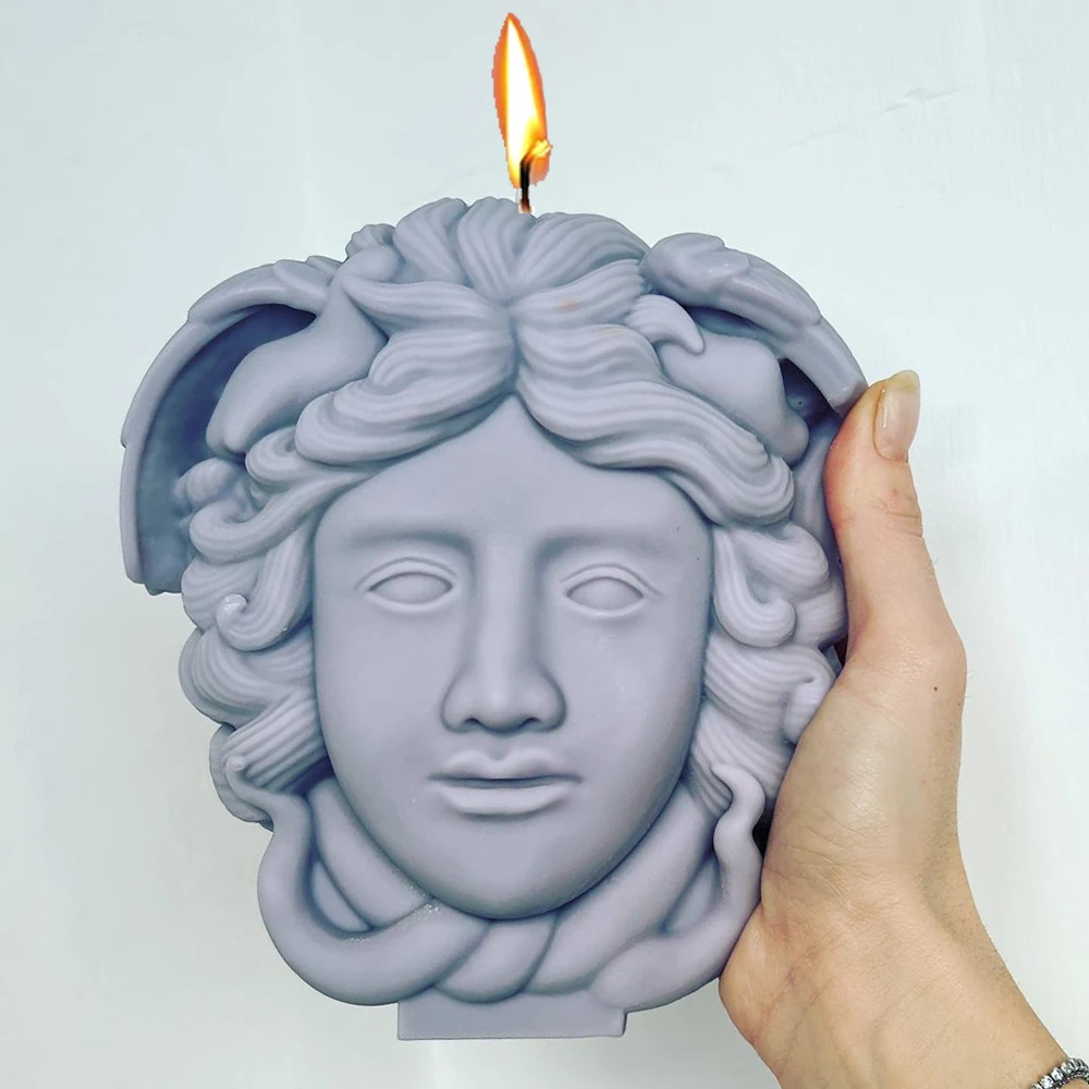 Medusa Candle Silicone Mold Diy Greek Antique Bust Statue Sculpture