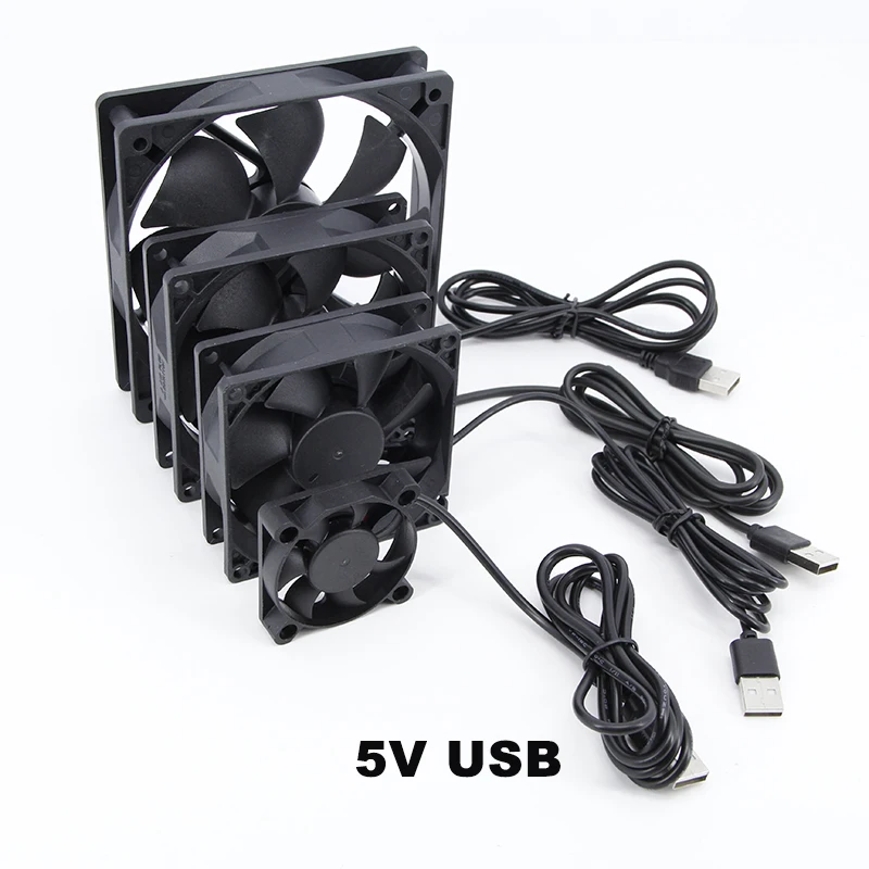 5V Brushless Cooling Fan USB Ventiliator Computer Case Cooler Oil-impregnated PBT CPU Radiator USB Fan PC Gadgets J17