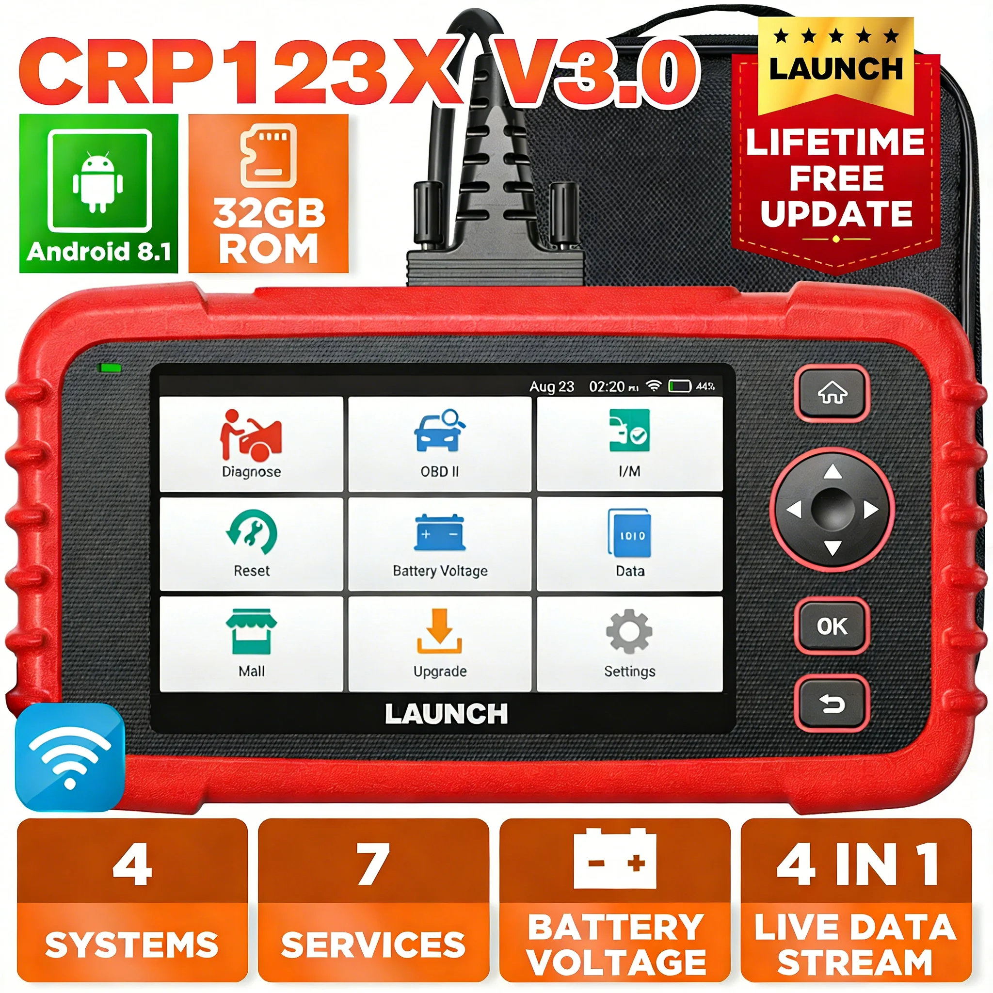 Nuovo Scanner Auto CRP123X V3.0, Strumento Diagnostico OBD2, Scanner OBDII per Diagnosi e Reset del Sistema Auto