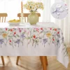 Spring Cherry Watercolor Flower Waterproof Tablecloth Wedding Party Decor Summer Plants Rectangle Table Cloth Dining Table Decor 2