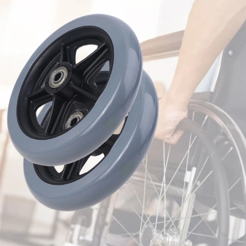 68InchAntiskidWheelchairFrontCastorWheelsReplacementSolidTireWheelforElectric
