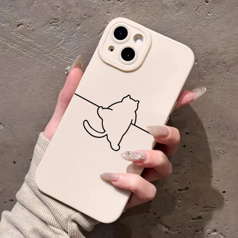 Minimalist Line Cat Phone Case