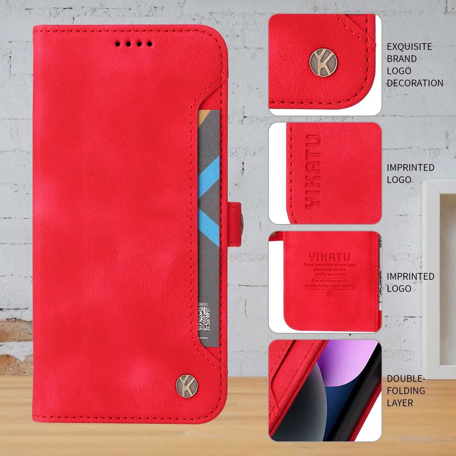 Leather Magnetic Flip Wallet Case