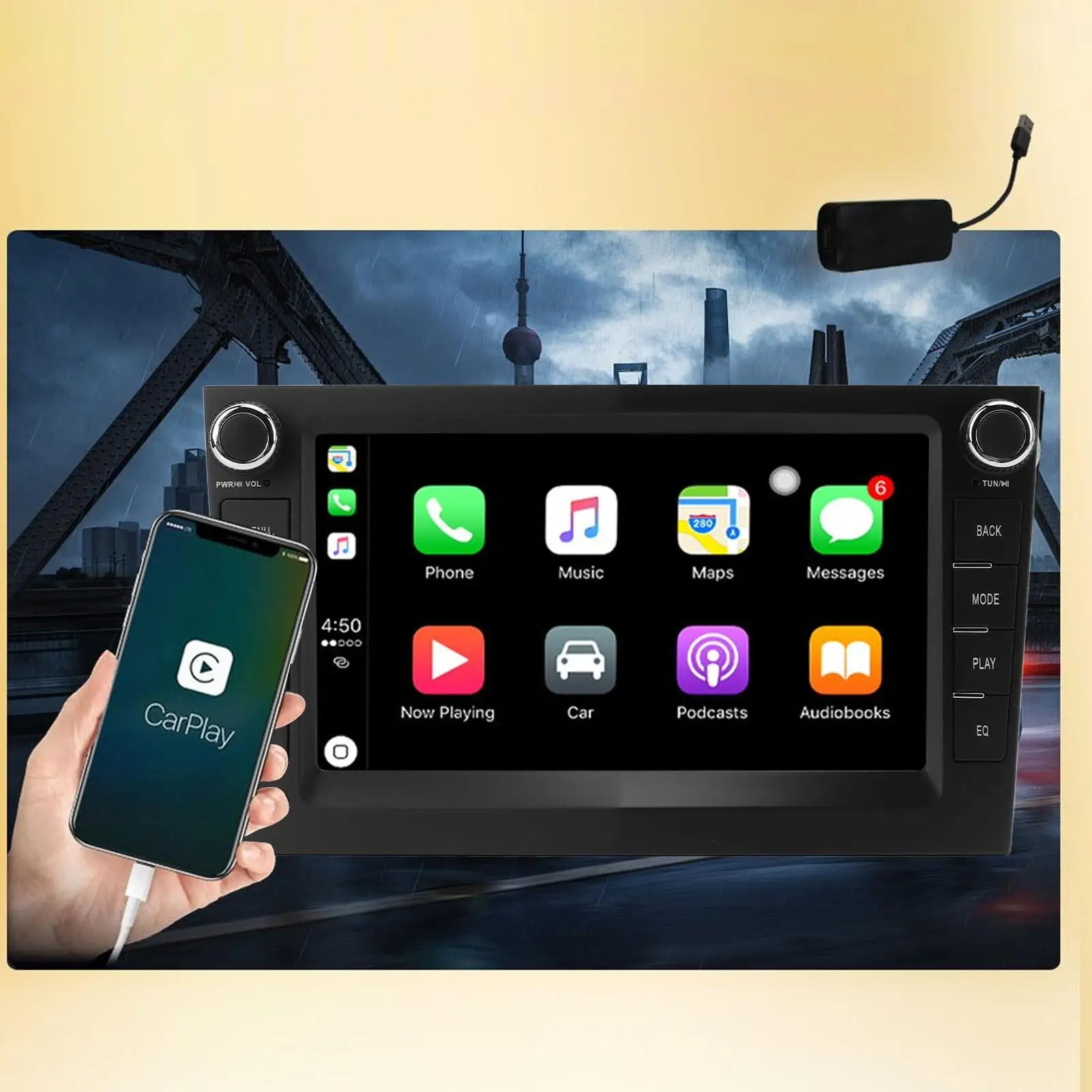 Stereo Navigation 4 Core 1.5 GHz CPU 7in Touch Screen 4G WIFI Surfing 76.0MHZ-108.0MHZ FM Multimedia Receiver for android 11.0
