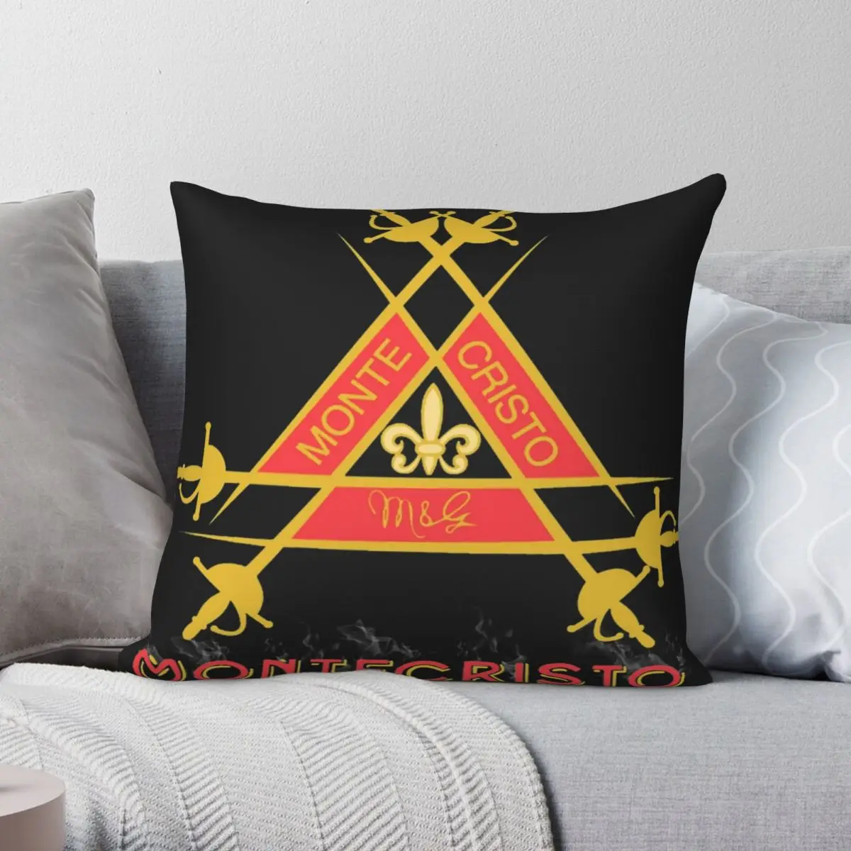 

Havana Montecristo Cigar Square Pillowcase Polyester Linen Velvet Pattern Zip Decor Bed Cushion Case