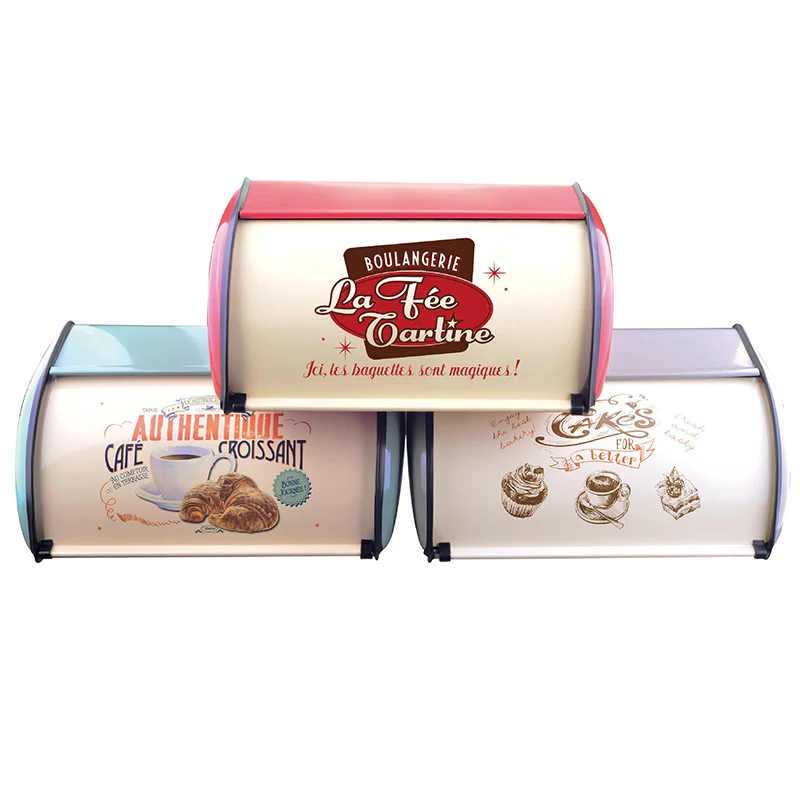Metal Bread Storage Box Decorative Dry Food Storage for Family Friend Neighbor Gift