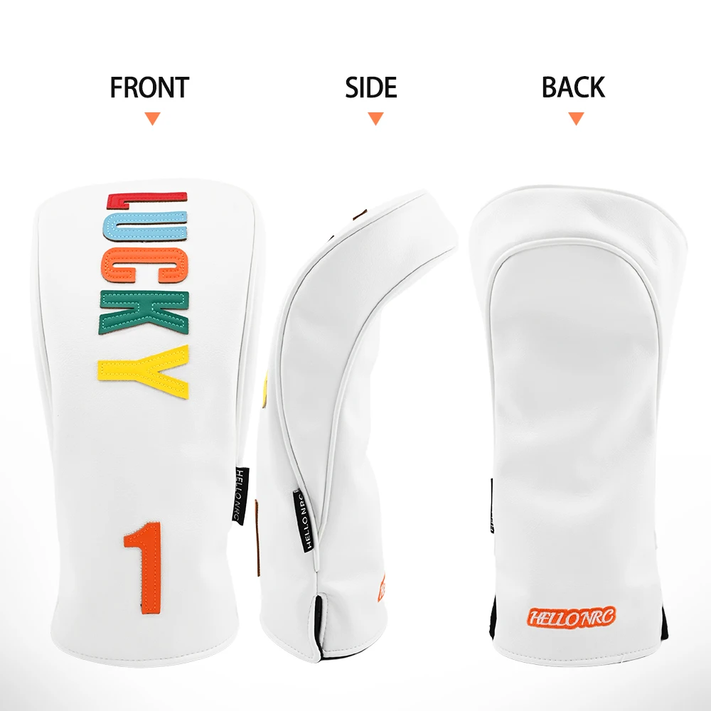 Description Picture 6 of itemGolf Wood Head Covers Lucky Styles PU Leather Protector Cover For Driver Fairway Hybrid Waterproof Club Cover Golf Accessories