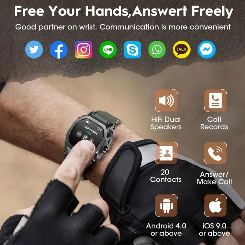 2025 New Military Smart Watch for Men 1.57 Inches Outdoor Sports Smartwatch with Bluetooth Call For iPhone Android G+SHOCK STYLE 3