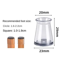 Silicone Chair Leg Floor Protectors with Non - Slip Felt - 8 - Pack for Scratch - Free Hardwood Floors (XS 8pcs)