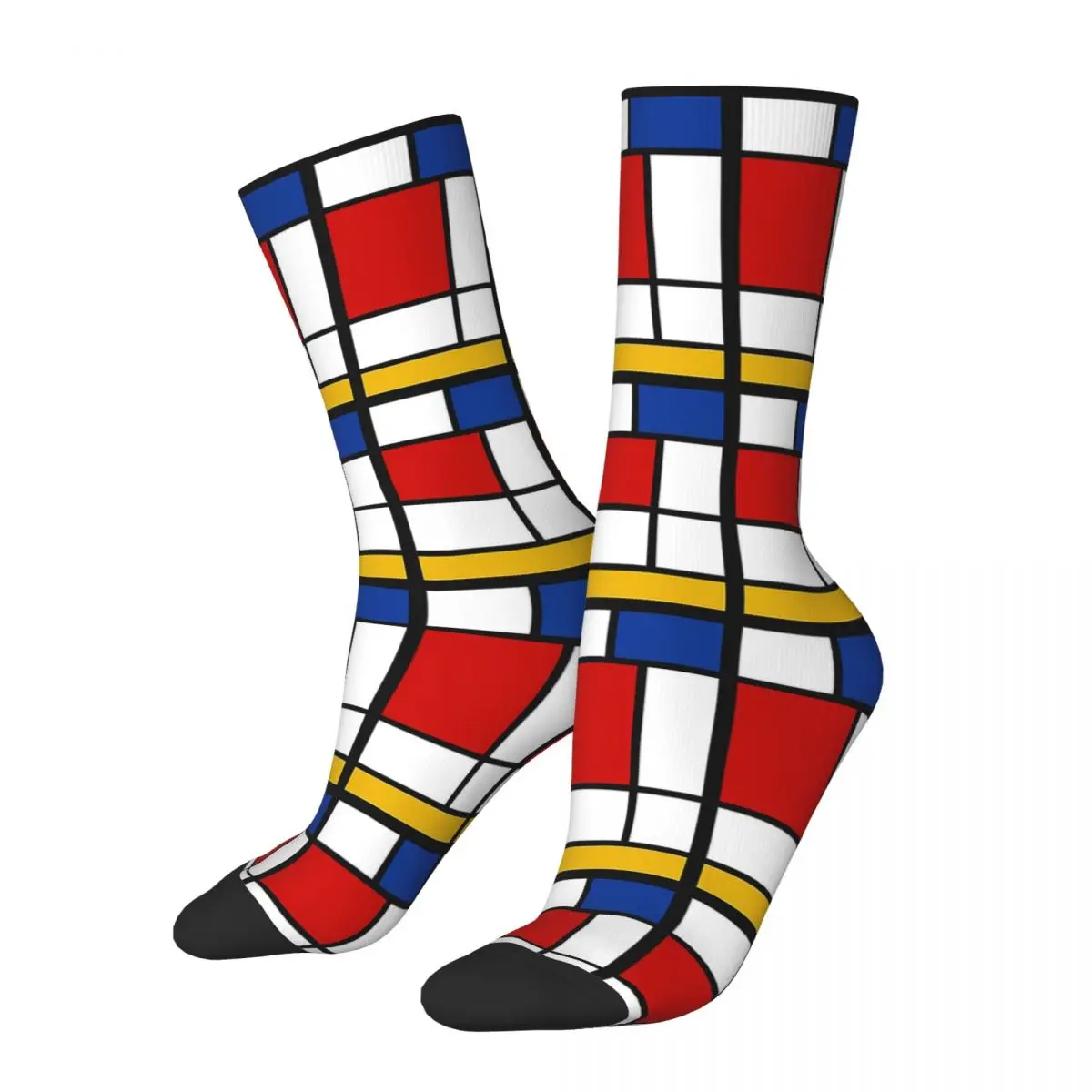 

De Stijl #1 (Mondrian Inspired) Socks Harajuku Sweat Absorbing Stockings All Season Long Socks for Man Woman's Birthday Present