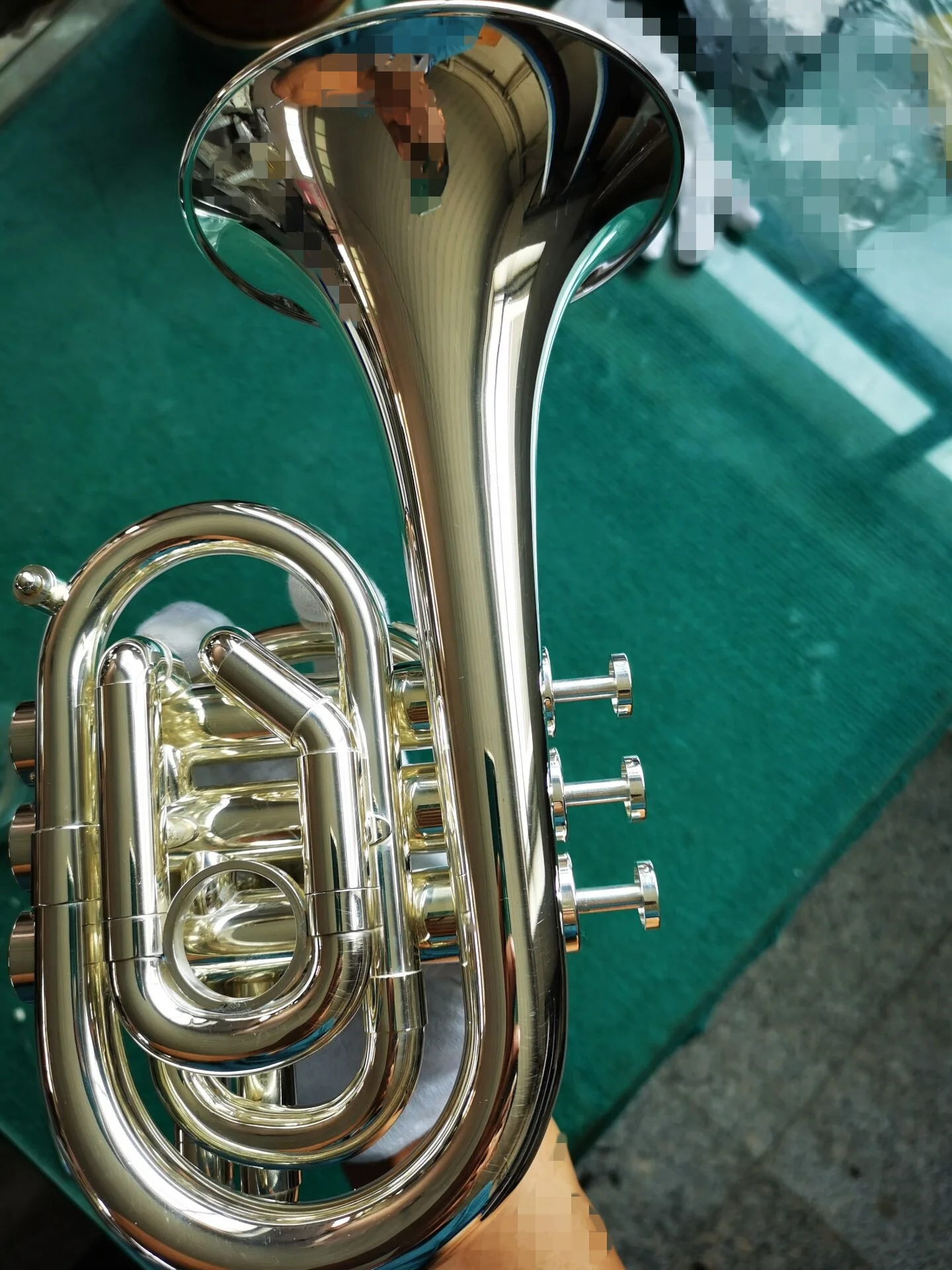 High Grade Gold Lacquer / Silver Plated C Key Piston Pocket Trumpet (JPTC-210)