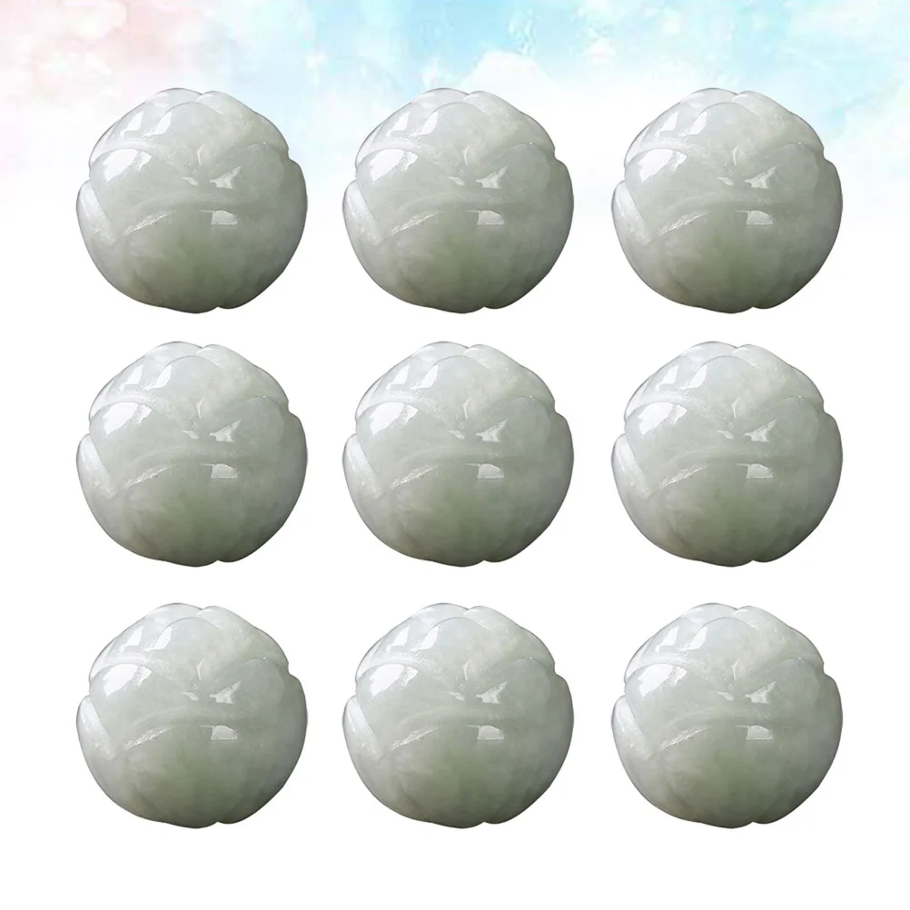 

10pcs 10mm DIY Beads Natural Stone Carving Lotus Beads Gemstone for Jewelry Making