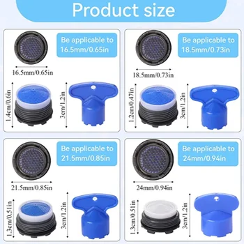 อะไหล่หัวฉีดก๊อกน้ำ 20 ชิ้น สำหรับหัวฉีด Cache และเครื่องมือถอดหัวฉีดก๊อกน้ำ ตัวจำกัดการไหลของน้ำ 2