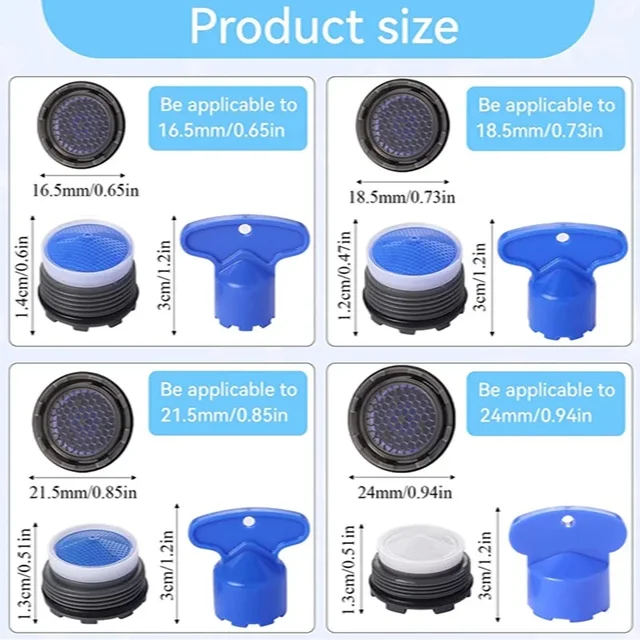 อะไหล่หัวฉีดก๊อกน้ำ 20 ชิ้น สำหรับหัวฉีด Cache และเครื่องมือถอดหัวฉีดก๊อกน้ำ ตัวจำกัดการไหลของน้ำ 2