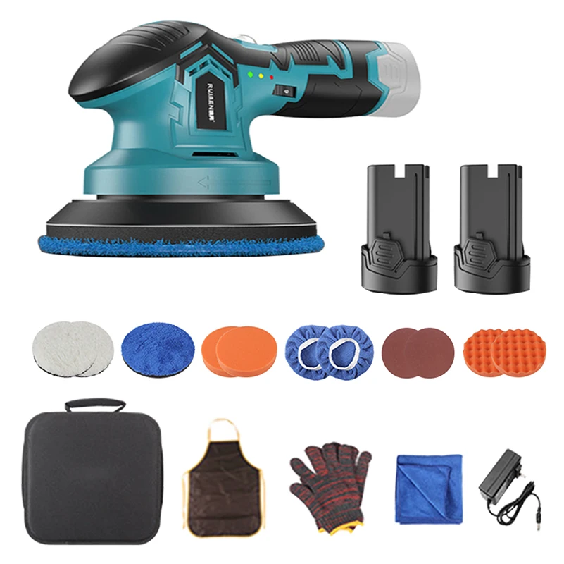 12V Mini Electric Wireless Car Polisher Waxing Machine Car Scratch Repair Tools Rechargeable Cordless DA Auto Polishing Machine mini buffing polishing pads 16 22pcs detail polisher pads for detailing polishing waxing rotary tools cordless electric drill