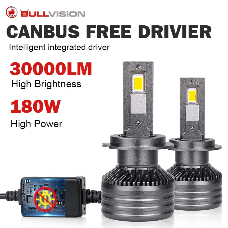 Bombillas LED Canbus para faros delanteros de coche, lámpara automática para VW, Ford, BMW, 180W, H4, H1, 9005, HB4, 9006, H8, H11, 9012, 6000K, 3570, CSP, 30000LM| | - AliExpress