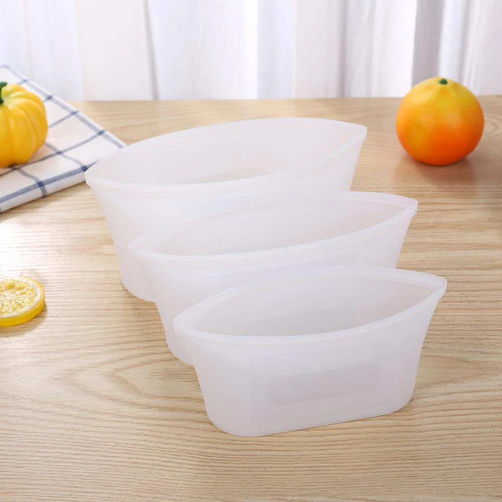 Food Storage Bag Silicone Reuseable Fresh-Keeping Sealing  Container Bags Practical Space-Saving Refrigerator  Organizer