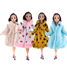 

Fashion Elegant Style Winter Fur Coat for Barbie Dolls Leopard Printed Clothing for 11.5inch Girls Accessories Dresses Toy