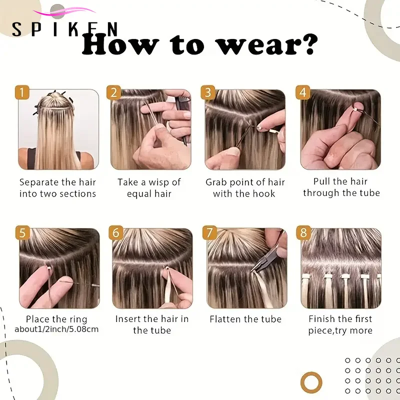 Micro Loop Hair Extensions Real Natural Straight Micro Ring Link Hair 12"-20" Loop Ring Human Extension Black Brown Blonde
