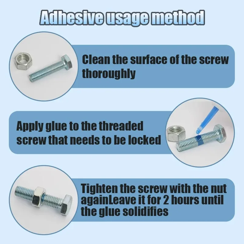 Blue Threadlocker 243- Anaerobic Curing Screw Lock Adhesive for Nuts & Bolts, Anti-Vibration Sealant with Rust Protection (10ml)