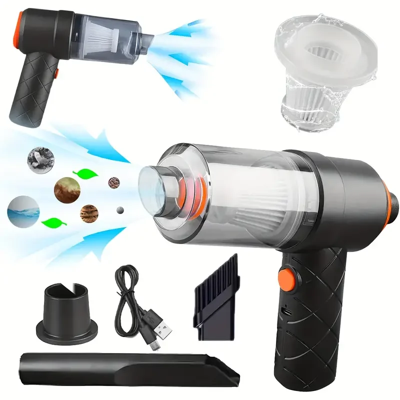 Portable Black ABS Car Vacuum Cleaner with Strong Suction