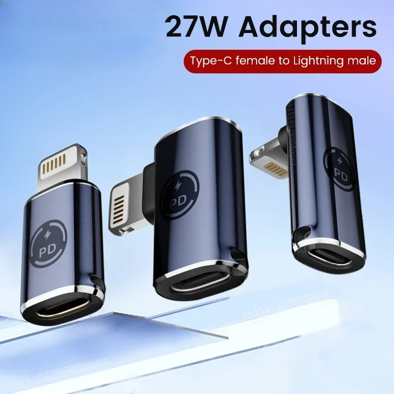 엘보우 90도 USB 타입 C - 라이트닝 어댑터 PD 27W 라이트닝(남성) - USB C 라이트닝 어댑터 아이폰 아이패드 연결용