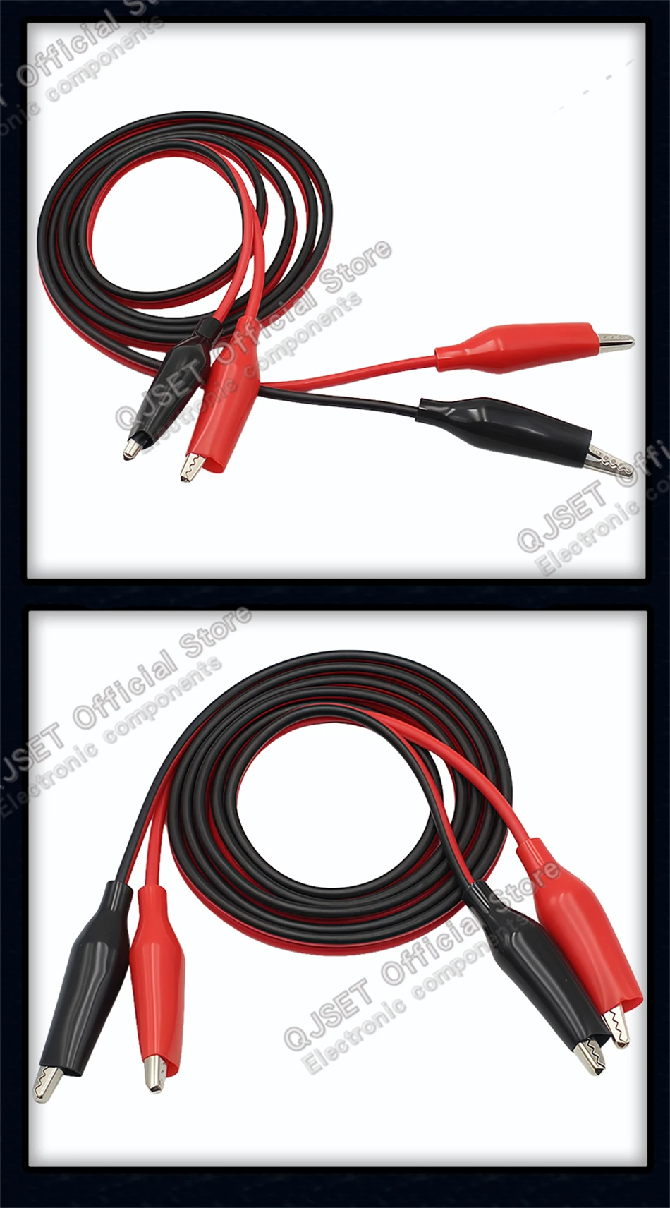 1set 1M Krokodilklemme Rot/Schwarz Isolierte Messleitung Dual-Ended Krokodilklemme Jumper Kabel Elektrische Klemme Power Test Kabel – Detail 7