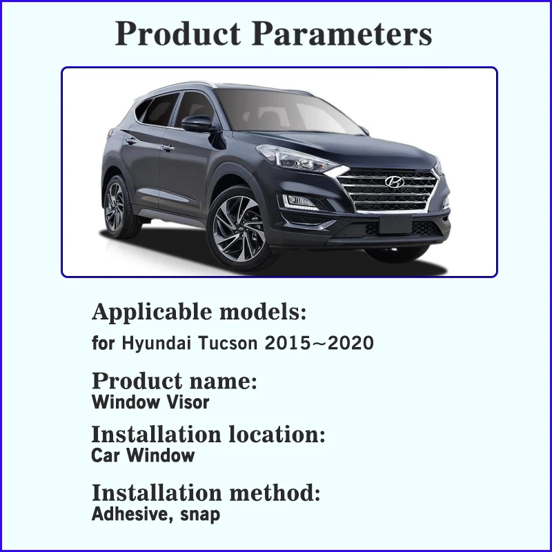 Window Rain Deflectors Rain Visors For Hyundai Tucson Ix35 TL 2015~