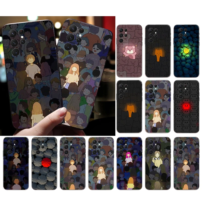 

Crowd Meets You Fashion Couples Phone Case for Samsung S23 S22 S21 S20 Ultra S20 S22 S21 S10E S20FE Note 10Plus Note20 Ultra