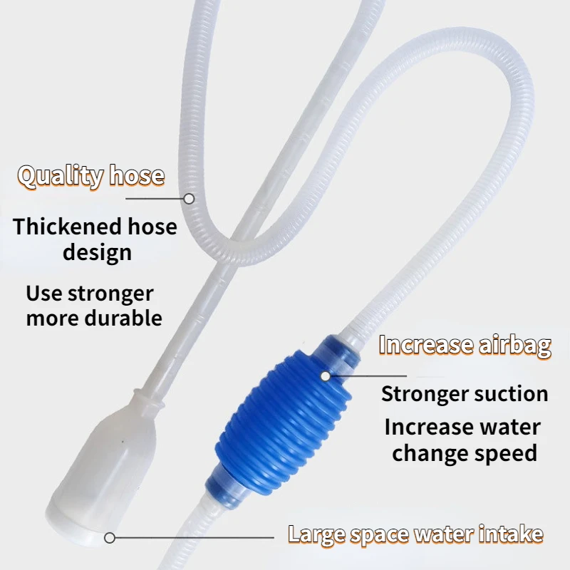 Water Pump Aquarium Water Pump Fish Tank Pump Aquarium Siphon Fish Cleaner Pump Tank Syphon Vacuum Semi-automatic Water Change Changer Gravel Water Pump Filter Accessories