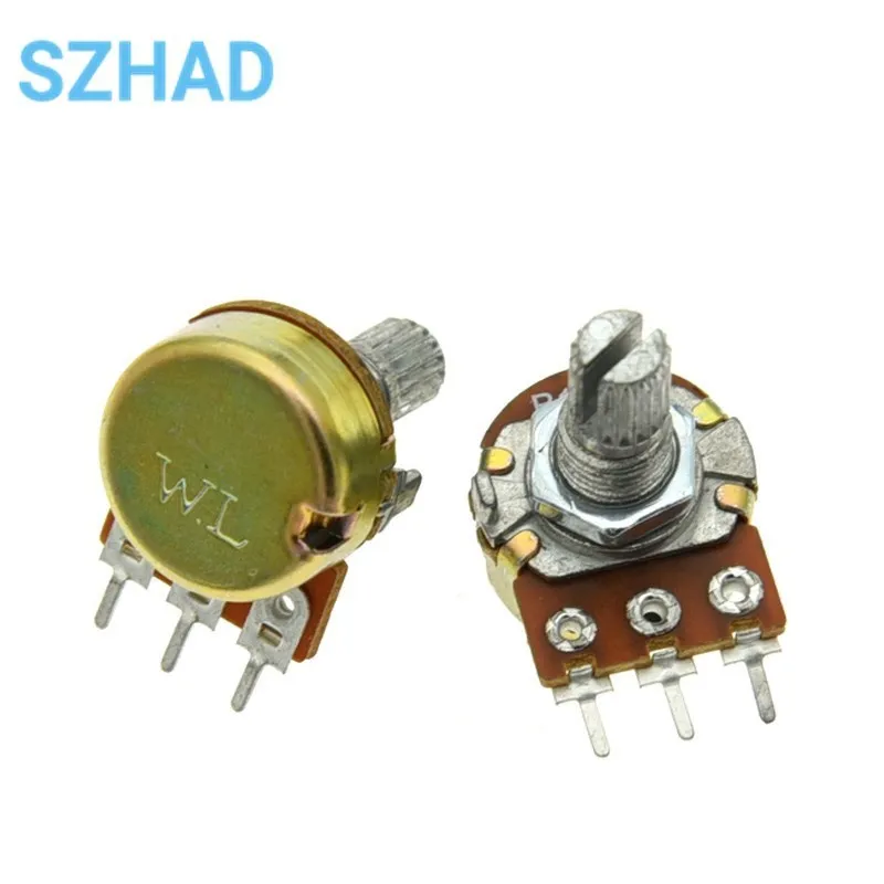 Multiturn Potentiometer Linear Potentiometer Rotary Potentiometer Potentiometer Kit Trimmer Potentiometer Electronic Components WH148 Single Joint Amplifier Potentiometer 10K 20k 50k 100k 500k..... L: 15MM 5Pcs/bag