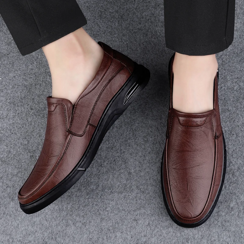 Genuine Leather Casual Male Shoes - Wear-Resistant Men Flats Oxfords Shoes (D14)(MSF2)