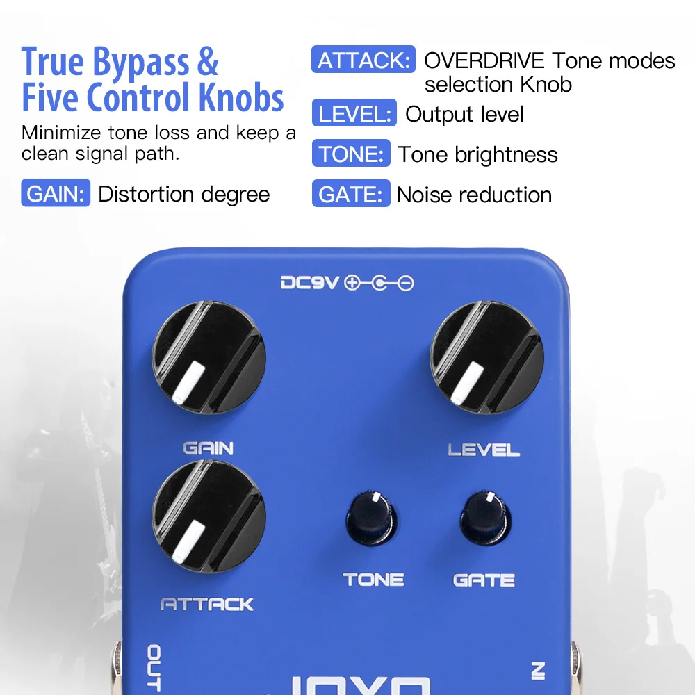 JF-23 ARGOS OVERDRIVE Guitar Pedal Argos Overdrive Tones Noise Reduction Circuit