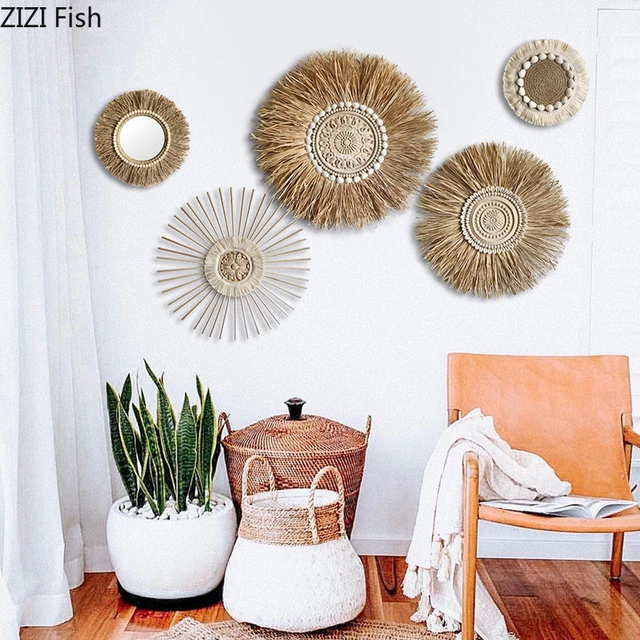 Hemp Rope Weaving Straw Crafts Hanging Pictures Wall Ornaments